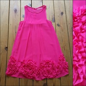 Shu Lami S hot pink textured rose shift dress